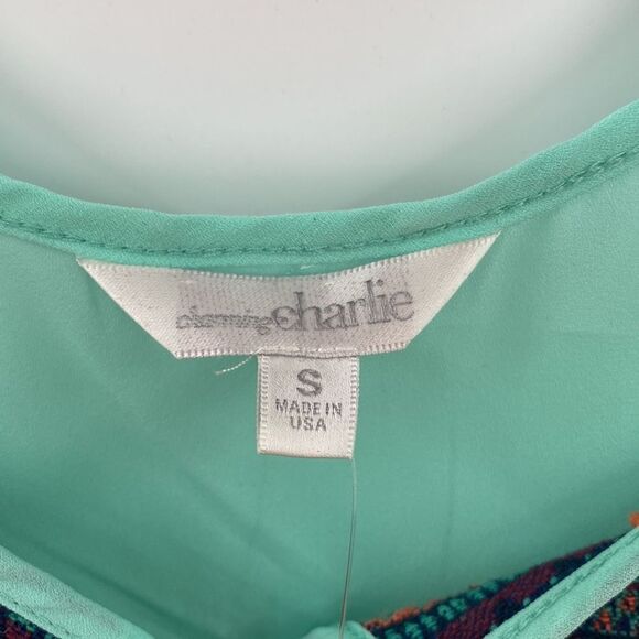 3For$20 Charming Charlie Teal NWT Off shoulder Blouse size Small - Picture 4 of 7